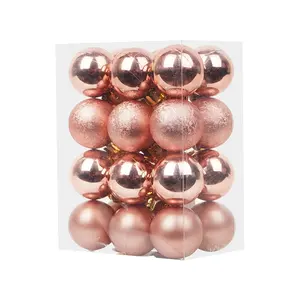 Bán Buôn Dropshipping Nhiều Kích Cỡ Giáng Sinh Cá Nhân Tự Chế 30Mm Nhựa Dễ Thương Rose Gold Christmas Tree Ball