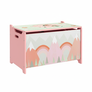 Boîte à jouets mignonne de couleur rose avec un design animal, avec un couvercle à charnière de sécurité, organisateur de chambre à coucher pour le rangement des jouets, fabriqué en Chine, modèle AL1247 - Product Image 4