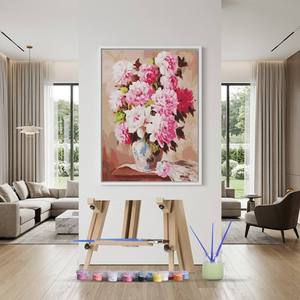 Peinture par numéros DIY de haute qualité pour adultes et enfants, kit de peinture à l'huile numérique florale moderne avec peintures acryliques pour la décoration murale à la maison, cadeau - Product Image 1