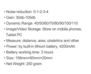 Máquina de ultrasonido lineal inalámbrica a color de 128 elementos, ultrasonido vascular lineal de mano, sonda de matriz convexa - Product Image 6