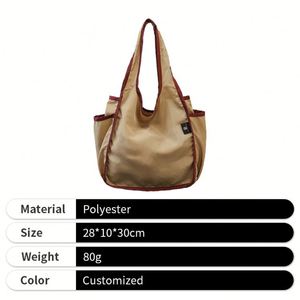 Custom logo Eco-friendly Large Reusable Foldable Polyester Nylon Pouch Supermarket Grocery Shopping Travel Bag Recyclable Home - Product Image 4