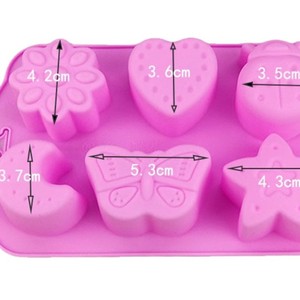 Silicone Cake <b>Mold</b> 6 Piece Butterfly Star Insect Shape For Baking <b>Jelly</b> Soap Making Pink Purple - Product Image 5