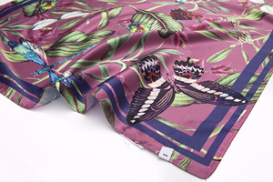 Foulards carrés en satin de soie 16 mm, 90x90 cm, à faible MOQ et prix d'usine, pour femmes, bandana pour créateurs ou artistes - Product Image 2