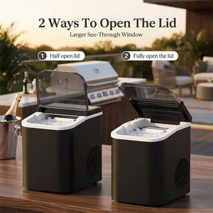 <span class=keywords><strong>Machine</strong></span> à glaçons automatique domestique 100W, double taille de glaçons, autonettoyante, avec drain inférieur pour fêtes en extérieur - Product Image 4