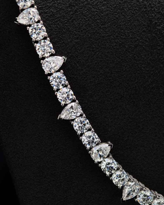 925 <b>Silver</b> Gold Plated Iced Moissanite <b>Tennis</b> <b>Necklace</b> VVS1 Brilliant Cut 16-30 Passes Diamond Tester Hip Hop From India - Product Image 3