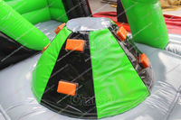 Structure gonflable commerciale combinée avec obstacles, zone de course, escalade, ramassage, jeux sportifs et éducatifs, et aire de jeux pour enfants