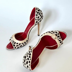 Sandales personnalisées à talons aiguilles pour femme, grande taille 45, à bout ouvert, imprimé léopard, pour tenue habillée, chaussures à talons fins et larges - Product Image 6
