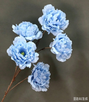 Susunan Bunga Peony Sutra Buatan 5 Tangkai Besar untuk Dekorasi Lantai Ruang Tamu, Acara Natal, Wisuda, dll.