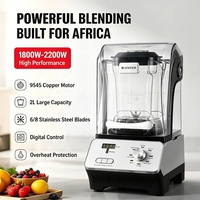 Mixeur Commercial Robuste et Puissant 2000W avec 5+ Vitesses, Anti-Fuite, pour Smoothies et Broyage de Glace