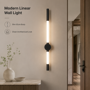 Applique murale LED linéaire moderne en acrylique, pour intérieur, décorative, maison, hôtel, couloir, 6W, CCT sélectionnable 3000K/6000K - Product Image 2