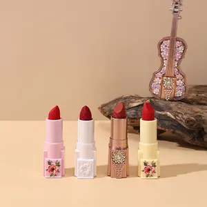 Lápiz labial para guitarra, lápiz labial en forma de guitarra arcoíris, esmalte de labios mate, lápiz labial hidratante para violín