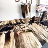 Extensions de cheveux à bandes adhésives en cheveux humains vierges non traités 100% russes, tissage plat, vente chaude