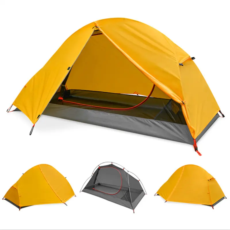 एकल ultralight बैग तम्बू पर्वतारोहण डबल डेक जंगल डेरा डाले हुए तम्बू