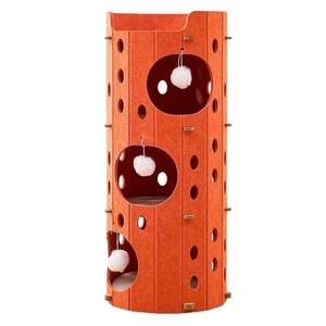 Arbre à chat cylindrique à 3 niveaux avec lit respirant en feutre, jouet à suspendre avec balle, <span class=keywords><strong>villa</strong></span> multifonctionnelle pour le divertissement et le sommeil de votre animal - Product Image 5