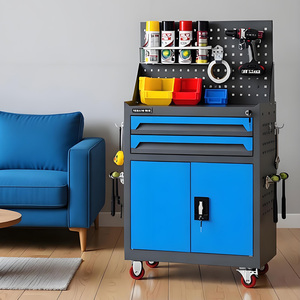 Heavy Duty 200kg Capacity <b>Tool</b> Cabinet Steel Rolling <b>Tool</b> <b>Trolley</b> with 1 Drawer and Lockable Storage System for Workshop - Product Image 6