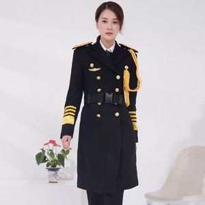 Abrigo de Poliéster Negro de Alta Gama para Mujer, Nuevo Estilo, Uniforme de Seguridad para Venta de Inmobiliarias, Atuendo de Invierno para Recepcionista, <span class=keywords><strong>Guardia</strong></span> de Seguridad - Product Image 3