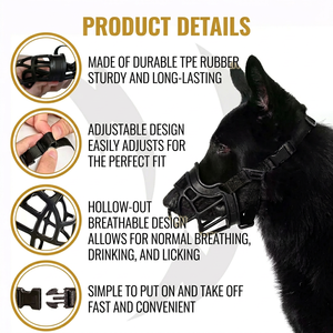 Maschera Protettiva Anti-Morso per Cani di Taglia Grande, Design Ergonomico, Facile da Indossare, in Plastica Solida, con Cinturino, Bestseller 2026 - Product Image 6