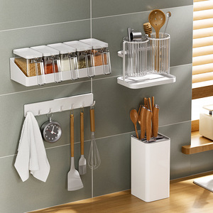 Support à couteaux de cuisine carré blanc en plastique, style minimaliste, pour comptoir de cuisine - Product Image 3