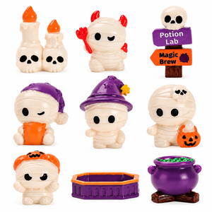 Figurines en résine miniatures d'Halloween en gros, adorables décorations de momie et de citrouille pour maisons de poupées, miniatures de micro-paysages, décoration DIY - Product Image 1