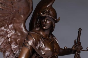 Scultura in Bronzo di <span class=keywords><strong>Angelo</strong></span> Nudo Maschile di Grandi Dimensioni con Tecnica di Lucidatura Avanzata - Product Image 6