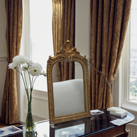 Miroir de table vintage en résine dorée de style rétro européen, miroir arqué, cadeau, miroir de princesse, usage quotidien