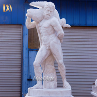 Statues classiques antiques en marbre de pierre naturelle sculptées à la main, jardin romain grec, Hercule ivre faisant pipi, à vendre