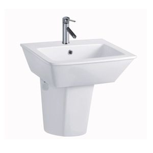 Lavabo de Cerámica de Pared Ouni G206 de 560 mm con un Solo Orificio y Semipedestal - Product Image 2