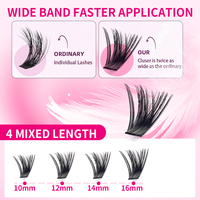 Extensions de cils DIY à volume élevé, grappes de cils individuelles grande capacité, plateau connecté 3-en-1