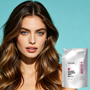 YOGI CARE 800ml Masque capillaire réparateur professionnel au collagène pour cheveux abîmés, format salon - Product Image 1
