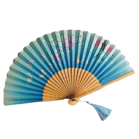Kipas lipat sinar UV bambu 13 inci 33cm kustom kipas Rave Festival kipas grafis besar