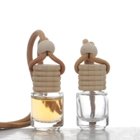 Diffuseur de parfum pour voiture en verre suspendu de 8 ml, de haute qualité, avec bouchon à vis et bâtonnets diffuseurs
