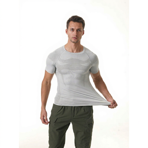 T-shirt de compression à manches courtes pour homme SFB WSD02 ESDY, haute élasticité, pour le fitness et le modelage musculaire, avec impression intégrale. - Product Image 1