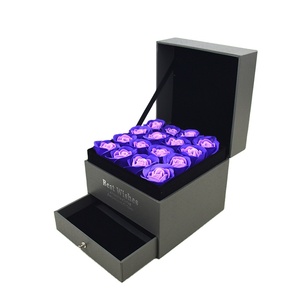 High quality artificial flower box with drawer luxury gift box for jewelry present