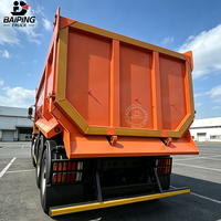 Semi-remorque benne basculante arrière en acier à 3 essieux, benne hydraulique à basculement latéral, capacité 45T pour le transport de sable, de pierre, de minerai et de déchets de construction