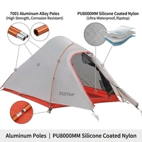 Tente de trekking professionnelle double couche en nylon 20D enduit de silicone, avec poteaux en aluminium, 1,9 kg, légère, imperméabilité 3000 mm+, 4 saisons