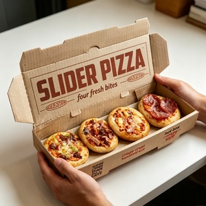 Maßgefertigte Rechteckige Pizza-Papierboxen für Takeaway und Lieferung, Wellpappe Pizza-Verpackungsboxen mit Logodruck - Product Image 2