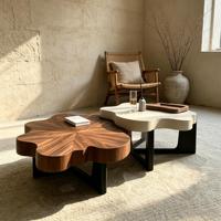 Table basse italienne ronde en pierre naturelle transparente, design moderne et contemporain, pour le salon, meubles de maison