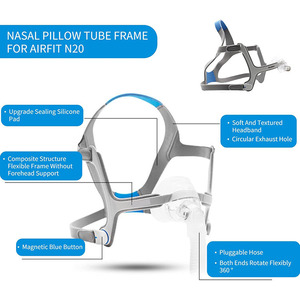 <span class=keywords><strong>Mascarillas</strong></span> Nasales CPAP para AirFit N20, Mascarilla Nasal CPAP con Arnés, Marco, Tubo y Cojín para N20, Mascarilla Reutilizable para la <span class=keywords><strong>Apnea</strong></span> <span class=keywords><strong>del</strong></span> <span class=keywords><strong>Sueño</strong></span> - Product Image 5