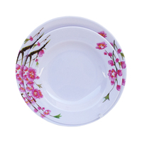 Service de table en mélamine de style chinois traditionnel, ensemble complet d'assiettes et de bols, vaisselle pour la salle à manger et le camping, motif floral marocain