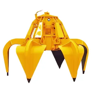 1 CBM cubic meter High Quality Electric Hydraulic Orange Peel Grab Bucket for Lifting Steel Scraps