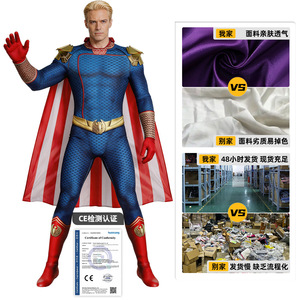 Disfraz de Cosplay de Homelander, conjunto completo, capa azul y roja, tamaño adulto, para juegos de rol de anime - Product Image 1