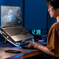 Refroidisseur ergonomique pour ordinateur portable RGB à 6 ventilateurs avec support pour téléphone portable Stock disponible
