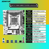 JGINYUE X99M GAMING D3 ARGB Motherboard M-ATX DDR3 PC Gaming Mendukung CPU Xeon E5 2678V3/E5 2696V3/E5 2649V3/E5 2666V3