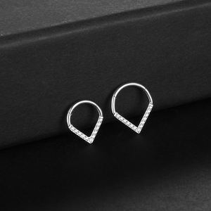 Implante de Grado 16G titanio con bisagras segmento aro nariz anillos melocotón corazón nariz tabique Piercings cartílago hélice pendientes con circón - Product Image 1