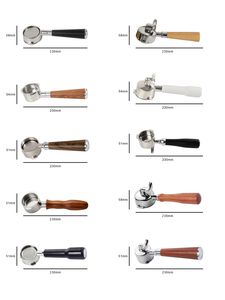 51mm 54 58 E61 중공 조각 디자인 OEM 나무 손잡이 스테인레스 스틸 바닥 에스프레소 커피 Portafilter - Product Image 6