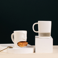 Mug à biscuits en céramique personnalisé avec logo, 180 ml, 220 ml, avec support, porcelaine, biscuits, mugs à sublimation pour café, thé, lait, couleur blanche