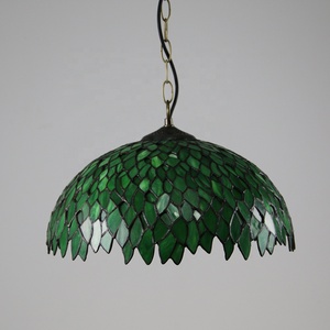 Lampada a Sospensione <span class=keywords><strong>Tiffany</strong></span> LongHuiJing, Paralume in Vetro Colorato, Lampadario <span class=keywords><strong>Pendente</strong></span> in Stile Antico - Product Image 2