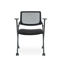 Chaise de formation pliable à dossier en maille flexible, réglable en hauteur, empilable, pour salle de réunion, bureau, conférence, école