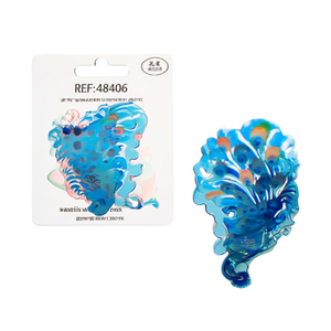 Fermacapelli in acrilico a forma di pavone, 600 pezzi in scatola, accessori per capelli alla moda da donna - Product Image 2