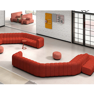 Canapé en cuir pour salle d'attente modulaire avec sièges pour hôtel Ensemble de canapés modernes pour la réception de bureaux Canapé de bureau combiné - Product Image 1